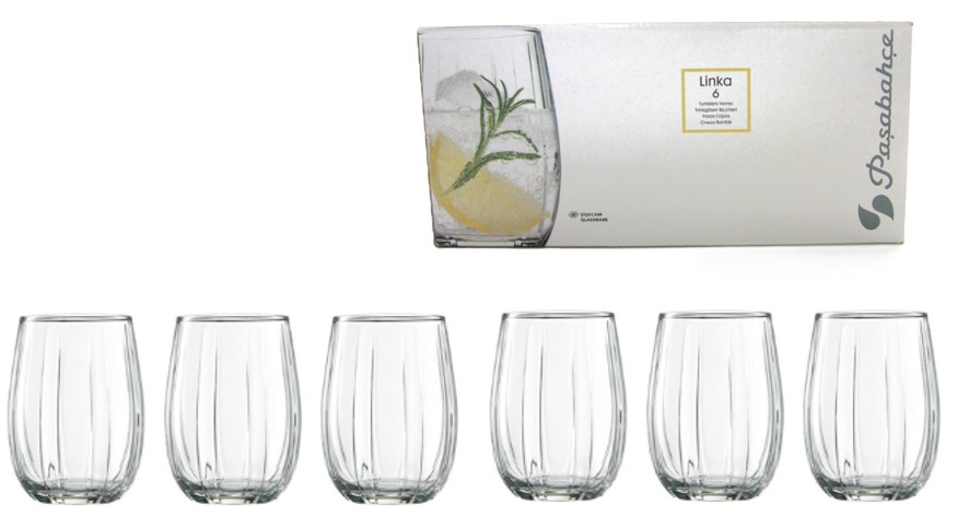 ÜVEGPOHÁR VIZES LINKA 6DB 380CC 420405