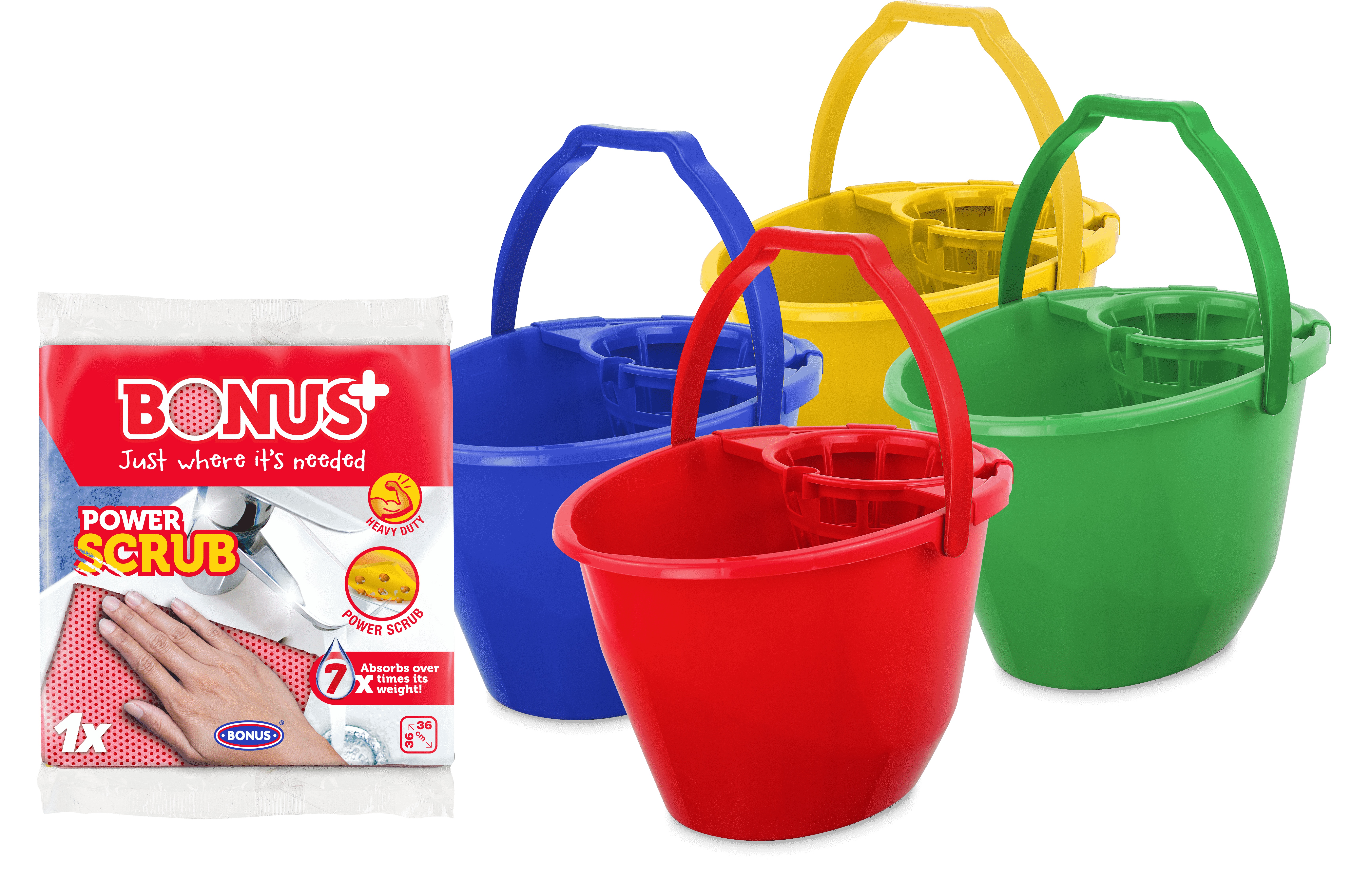 B099 FELMOSÓVÖDÖR 11L + CSAVARÓKOSÁR - HACCP - ZÖLD + AJÁNDÉK POWER SCRUB KENDŐVEL