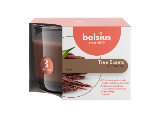 BOLSIUS ILLATGYERTYA ÜVEGBEN 24HR 63/90 MM-OUD FA