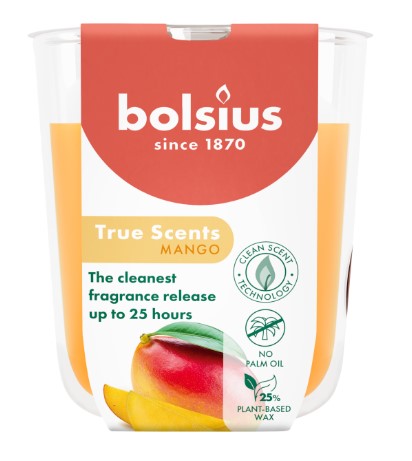 BOLSIUS ILLATGYERTYA ÜVEGBEN 25HR 80/73 MM-MANGÓ