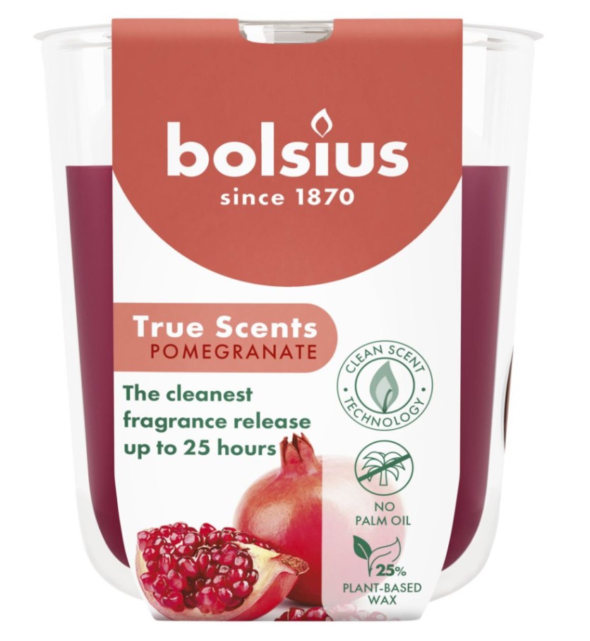 BOLSIUS ILLATGYERTYA ÜVEGBEN 25HR 80/73 MM-GRÁNÁTALMA