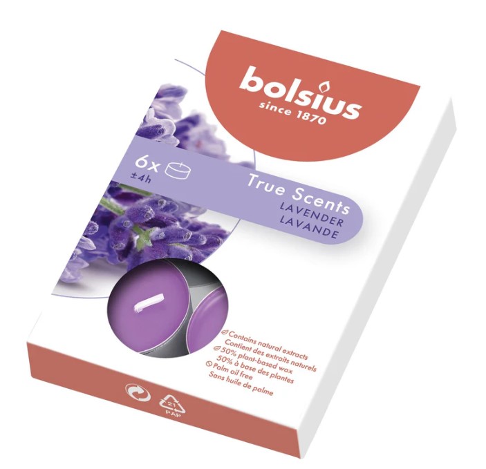 BOLSIUS ILLATOS TEAMÉCSES 4HR 6DB-OS LEVENDULA