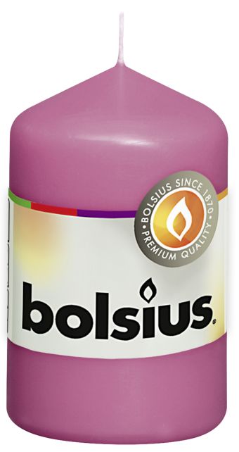 BOLSIUS PILLAR GYERTYA 15HR 80/48 MM-PINK