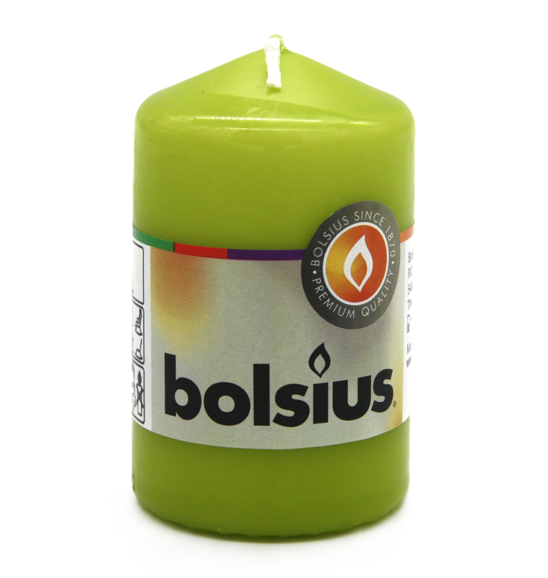 BOLSIUS PILLAR GYERTYA 15HR 80/48 MM-ZÖLD