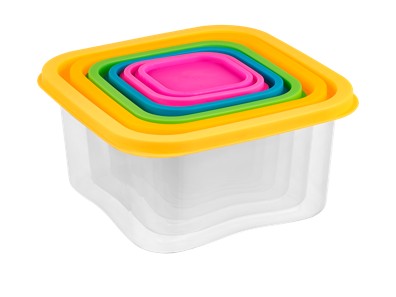 COZ 06S 6 DARABOS ÉTELTÁROLÓ SZETT (160 ml - 300 ml - 500 ml - 880 ml - 1,5 L - 2,4 L)