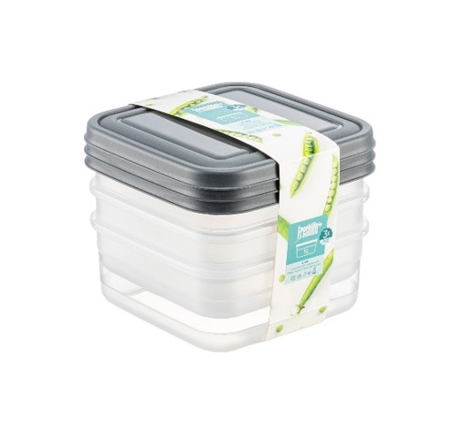 D-483 CLASSY SZÖGLETES TÁROLÓ DOBOZ SZETT 3DB 1L