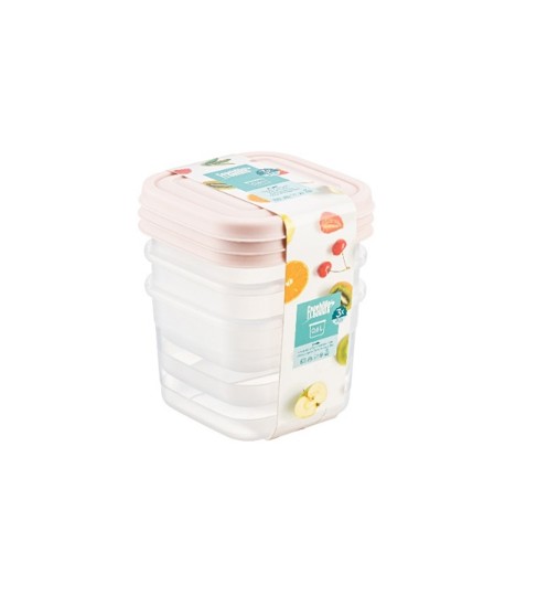 D-486 CLASSY SZÖGLETES MÉLY TÁROLÓ DOBOZ SZETT 3DB 0,6L