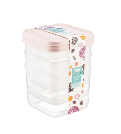 D-488 CLASSY SZÖGLETES MÉLY TÁROLÓ DOBOZ SZETT 3DB 1,9L