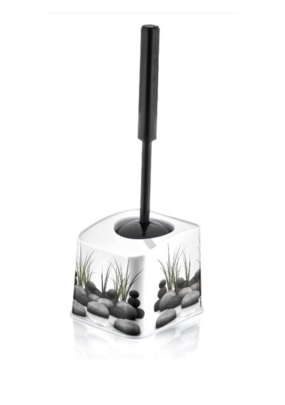 Ö-D022 DEKOROS SZÖGLETES WC KEFE TOKKAL  X04 SZÜRKE