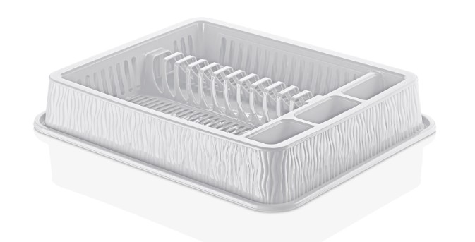 Ö-DL011 EDÉNYCSEPEGTETŐ TÁLCÁVAL FEHÉR WAVY 