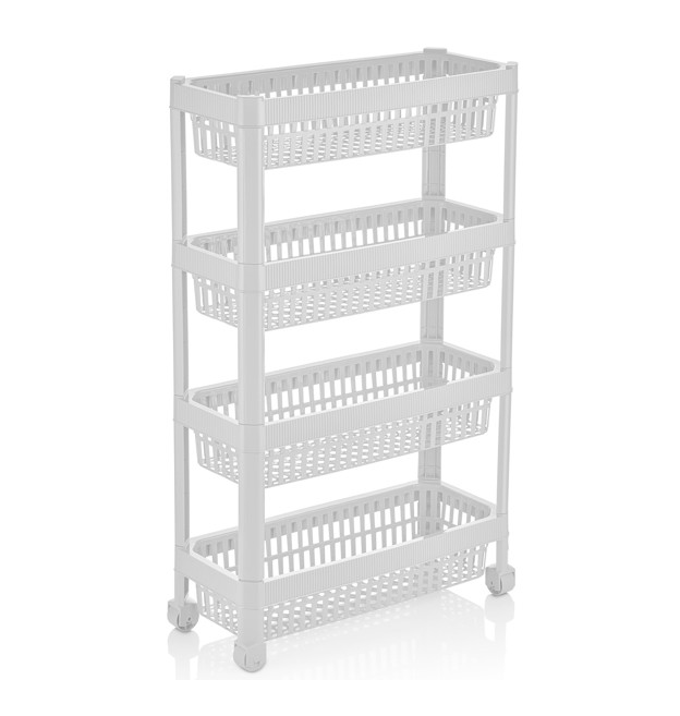 Ö-CZ021 LINE DEKOROS GURULÓS TÁROLÓ 4 RÉSZES X24 FEHÉR