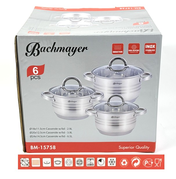 BM-15758 6 RÉSZES EDÉNYKÉSZLET 2,5L+3,3L+5,5L