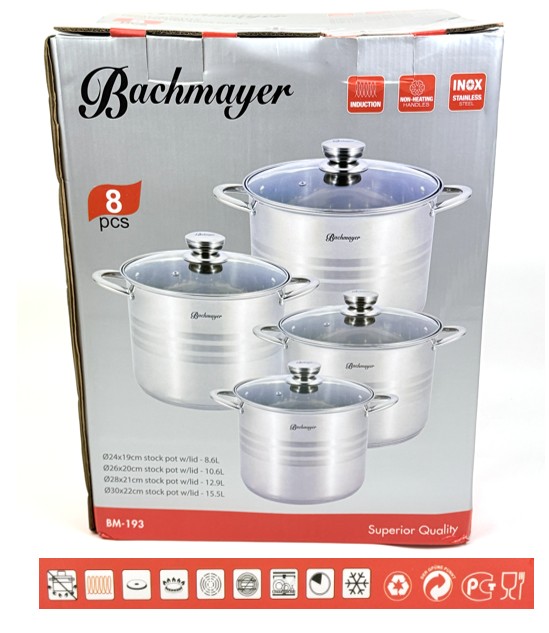 BM-193 8 RÉSZES EDÉNYKÉSZLET 8L+9,5L+12L+13,5L  