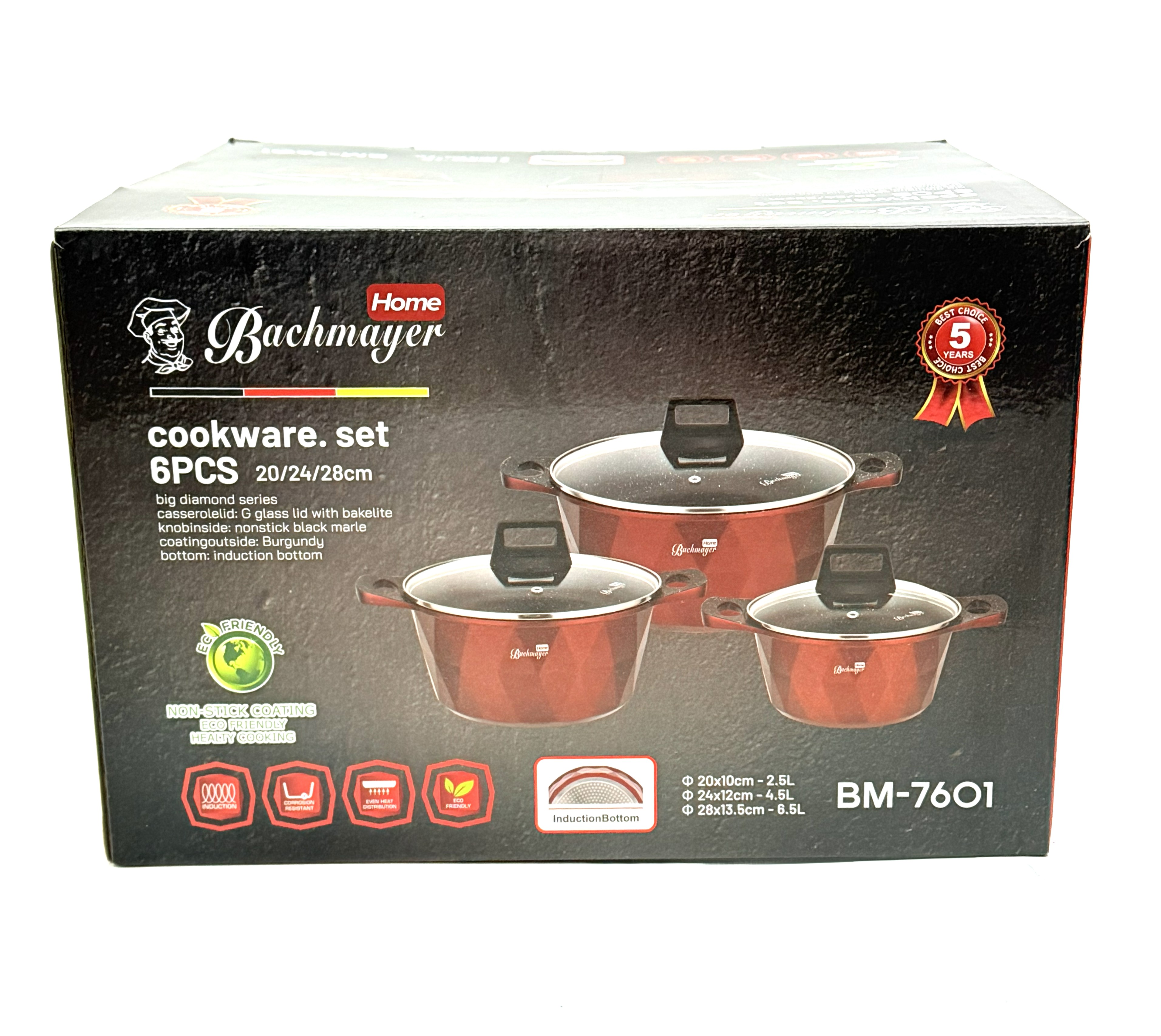 BM-7601 DIAMOND 6 RÉSZES EDÉNYKÉSZLET 2,2L+4L+6L